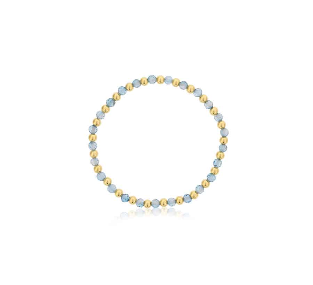 Dee Berkley Gold-Filled Alternating Beaded Bracelet with Blue Topaz