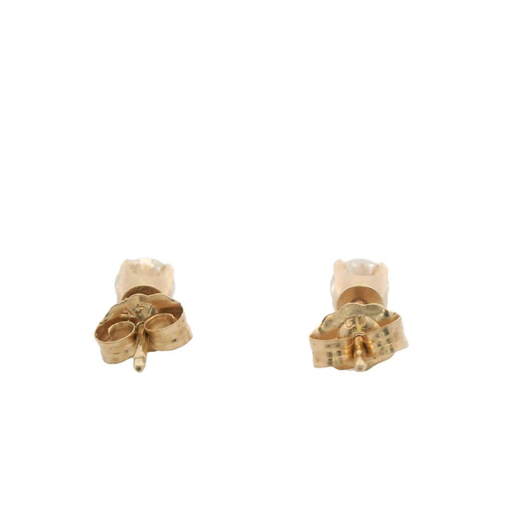 Estate 14K Yellow Gold Half Carat Diamond Stud Earrings