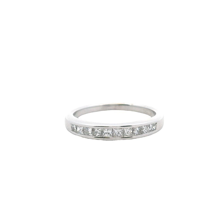 Estate 14K White Gold 0.60ctw Princess Cut Diamond Wedding Band