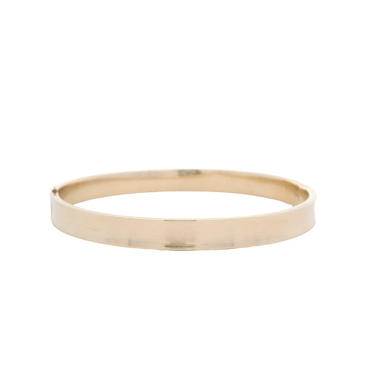 Estate 14K Yellow Gold Hollow Hinged Bangle - Classic Band Design