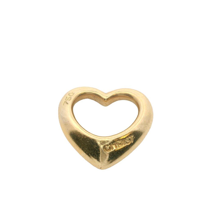 Estate 18K Yellow Gold Diamond Heart Charm