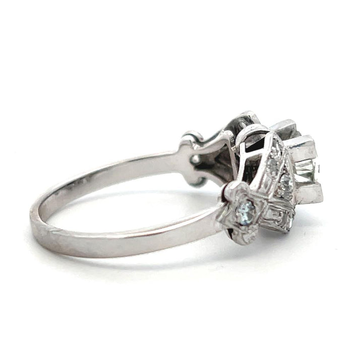 Estate 18K White Gold 0.69ctw Old European Cut Diamond Engagement Ring