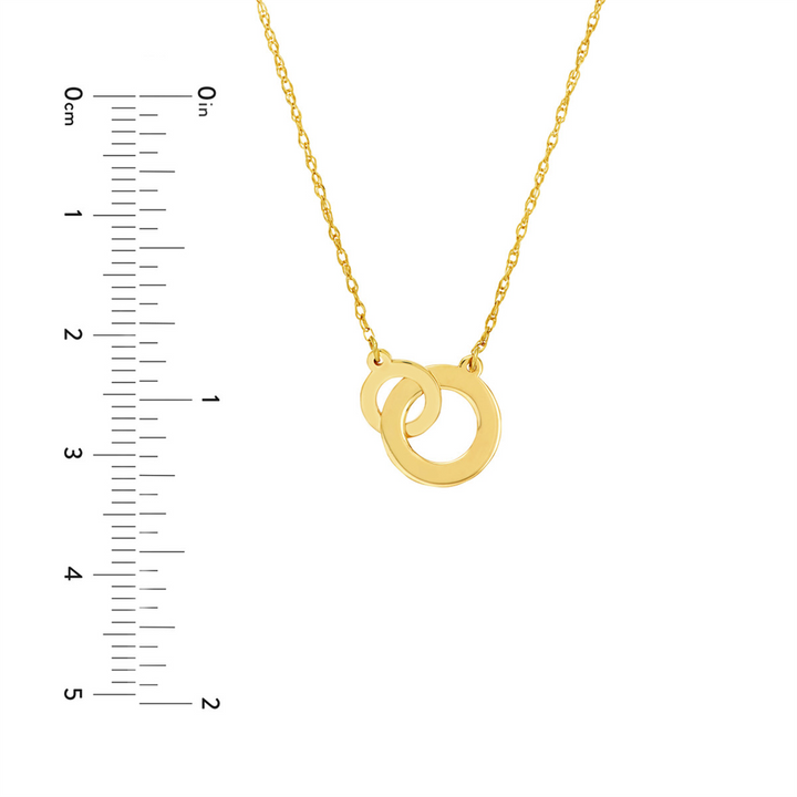 14K Yellow Gold Interlocking Circles Necklace by Midas Chain