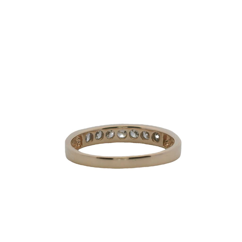 Estate 14K Yellow Gold Round Diamond Channel Wedding Band - 0.70 TCW Contemporary Design