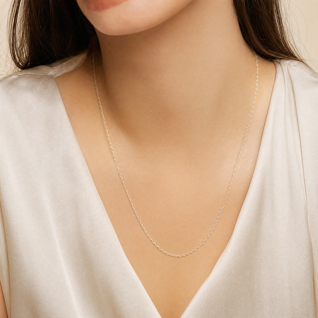 Estate Sterling Silver 1.15MM Wheat Chain Necklace
