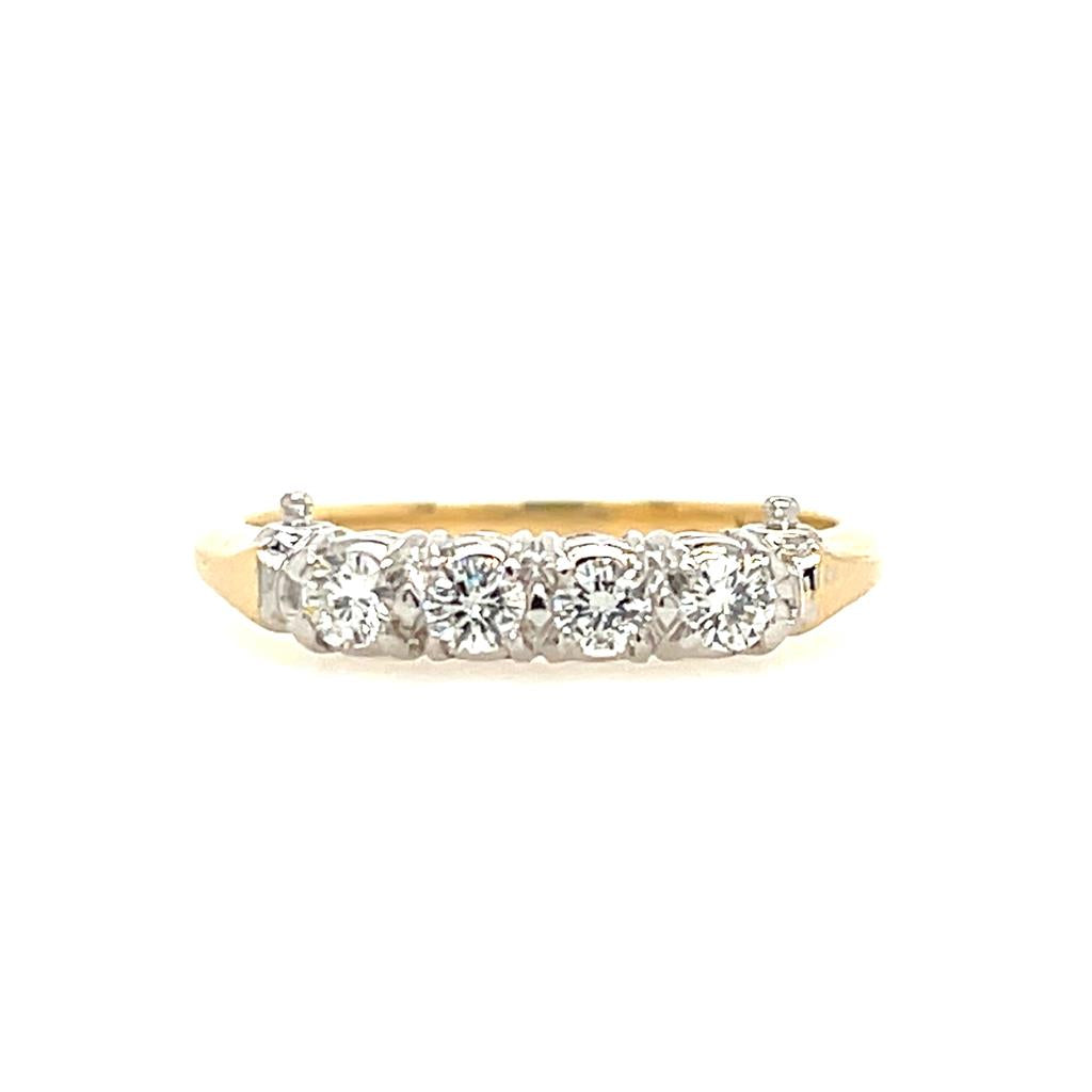 Estate 14K Yellow Gold 0.85ctw Diamond Wedding Ring Set