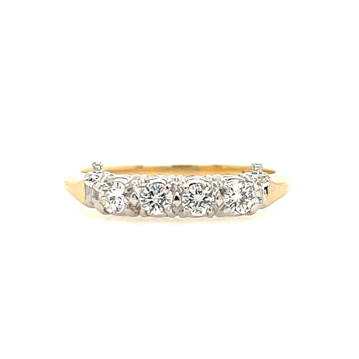 Estate 14K Yellow Gold 0.85ctw Diamond Wedding Ring Set