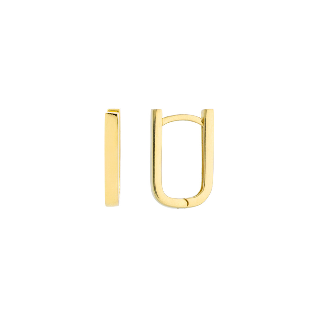 14K Yellow Gold Paperclip Hoop Earrings by Midas Chain