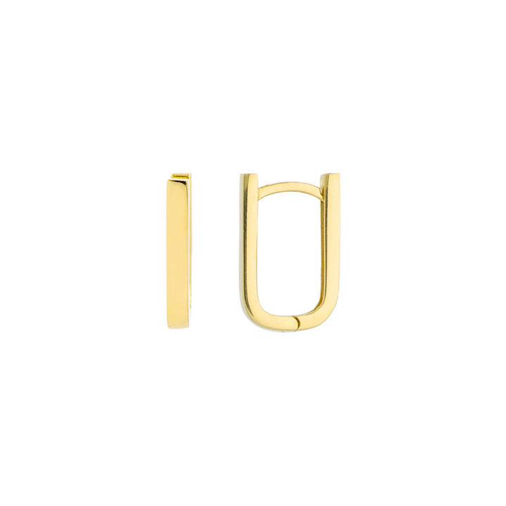 14K Yellow Gold Paperclip Hoop Earrings by Midas Chain