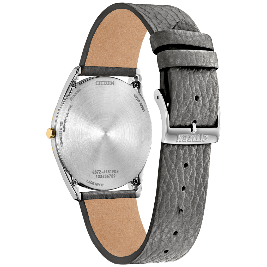 Stainless Steel Yellow Gold Tone Eco Drive Gray Dial Suratto Watch by Citizen