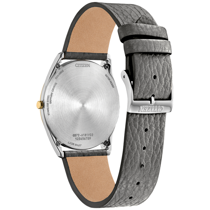 Stainless Steel Yellow Gold Tone Eco Drive Gray Dial Suratto Watch by Citizen