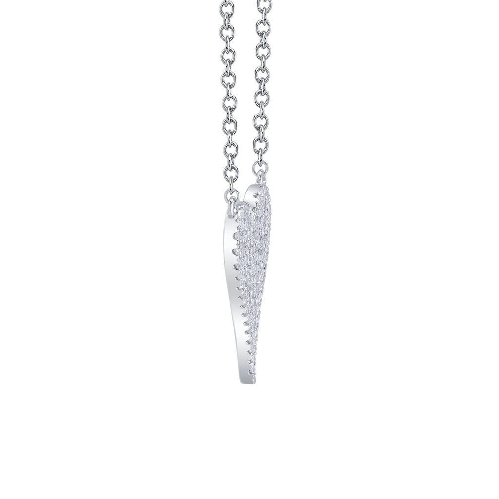 14K White Gold 0.11ctw Diamond Cluster Heart Necklace by Shy Creation