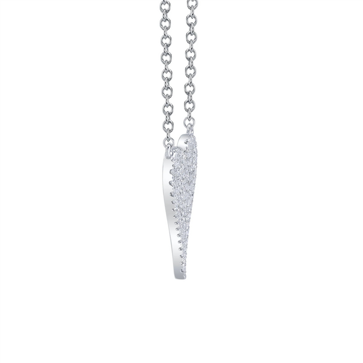 14K White Gold 0.11ctw Diamond Cluster Heart Necklace by Shy Creation