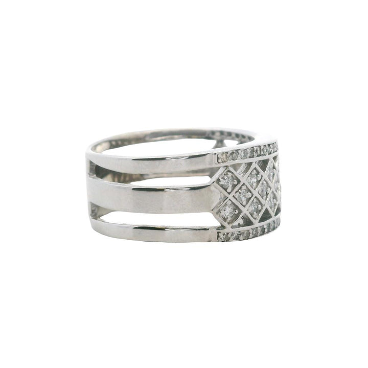 Estate 14K White Gold 0.75ctw Diamond Multi Row Fashion Band