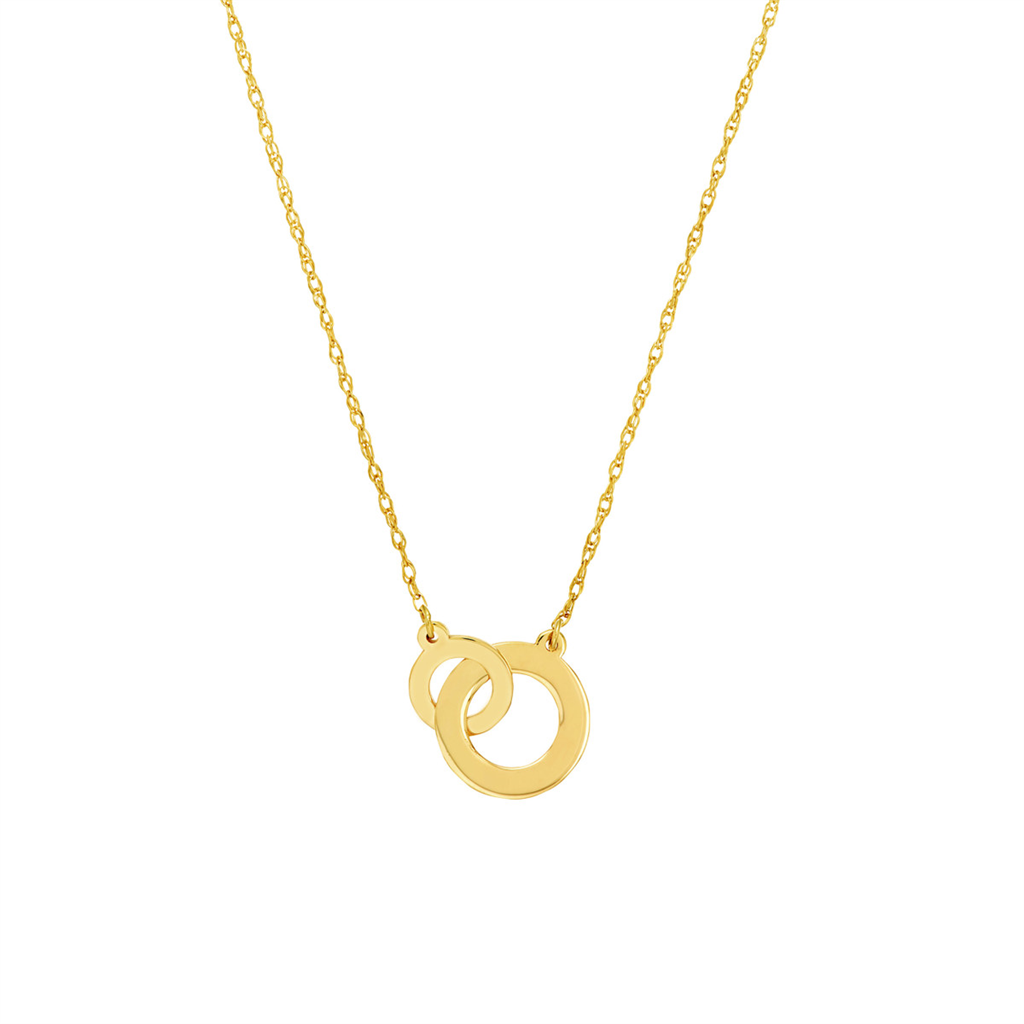 14K Yellow Gold Interlocking Circles Necklace by Midas Chain