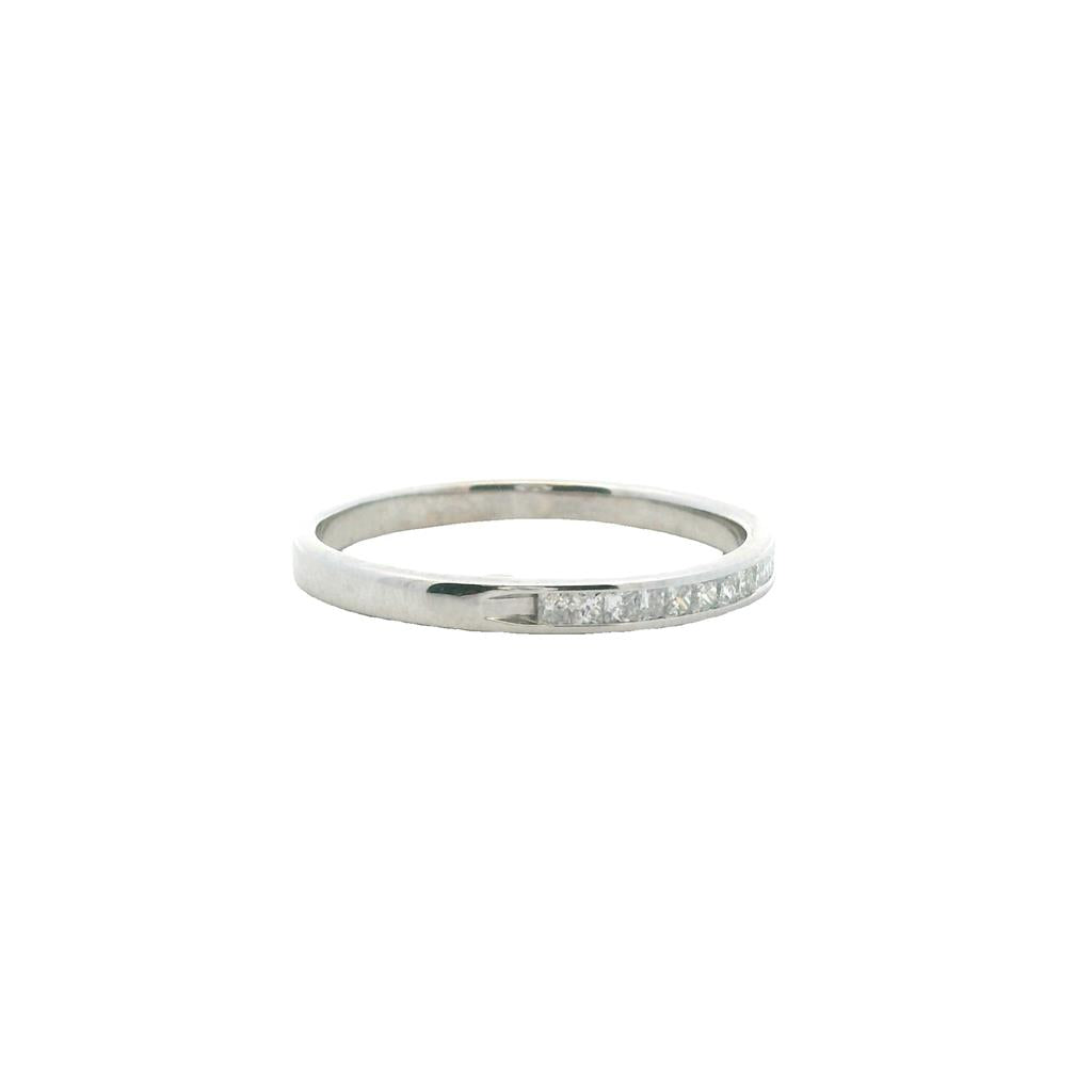 Estate 14K White Gold 0.25ctw Diamond Channel Wedding Band
