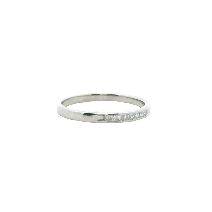 Estate 14K White Gold 0.25ctw Diamond Channel Wedding Band