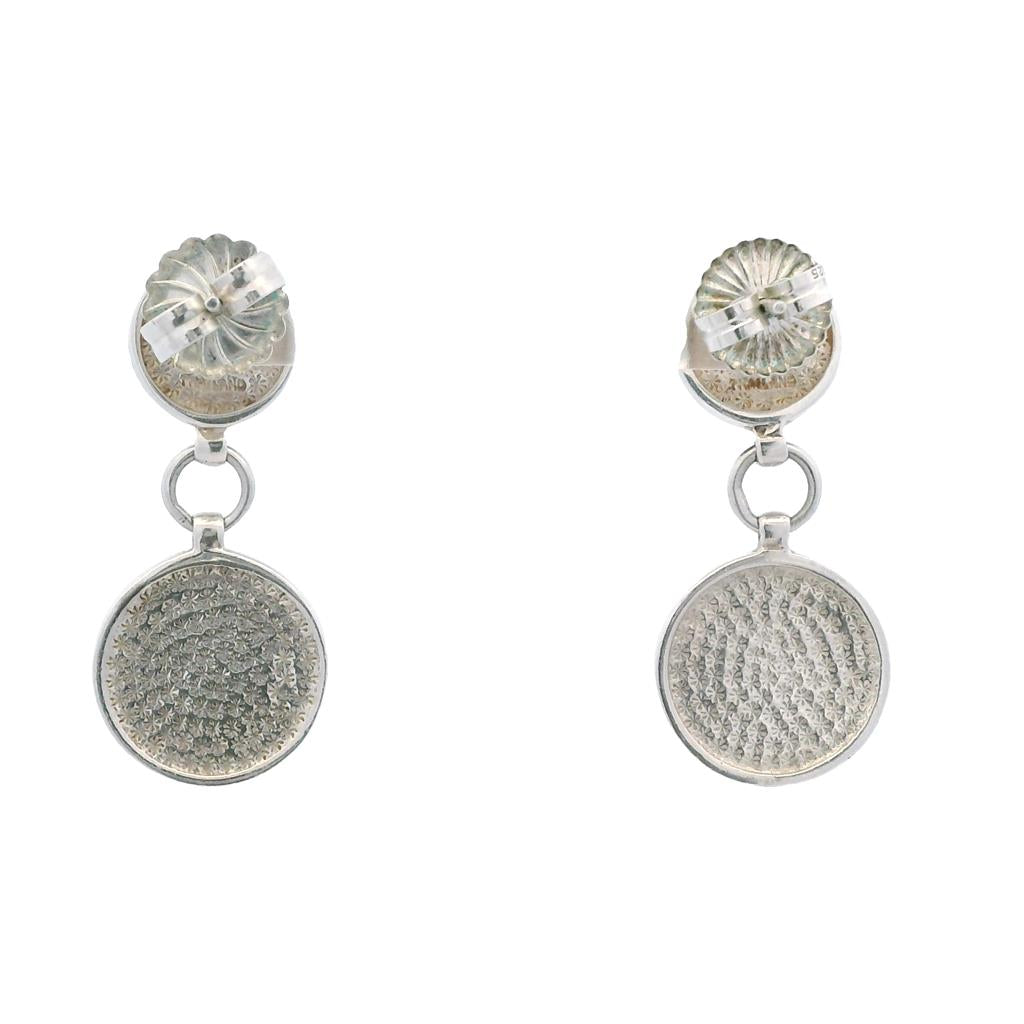 Estate Sterling Silver Mother of Pearl Drop Earrings