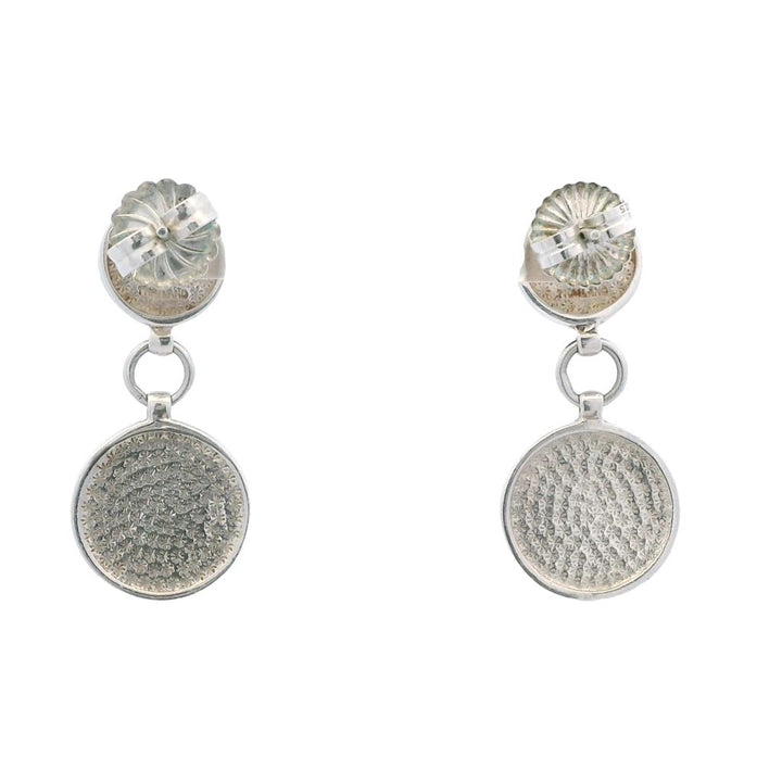 Estate Sterling Silver Mother of Pearl Drop Earrings