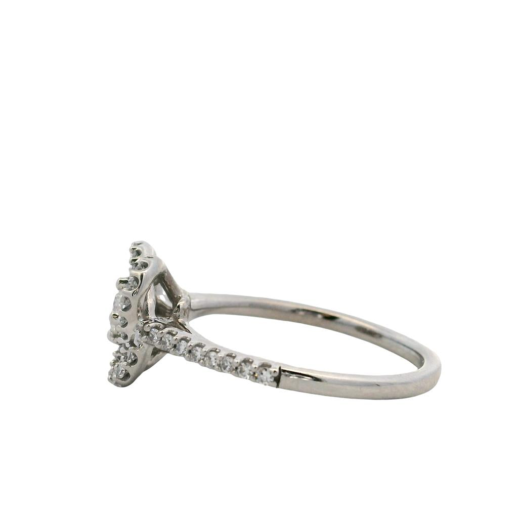 Estate 10K White Gold Diamond Love Knot Ring