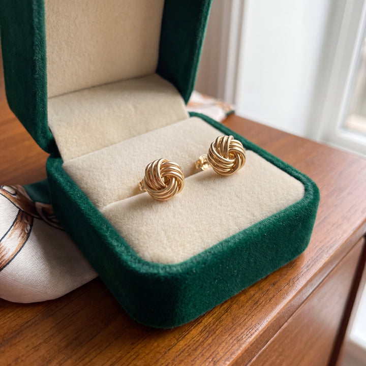 Estate 14K Yellow Gold Knot Stud Earrings
