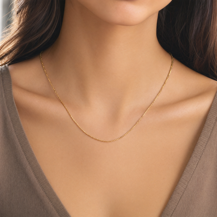 Estate 14K Yellow Gold Bar & Cable Link Necklace, 16", circa 1930s