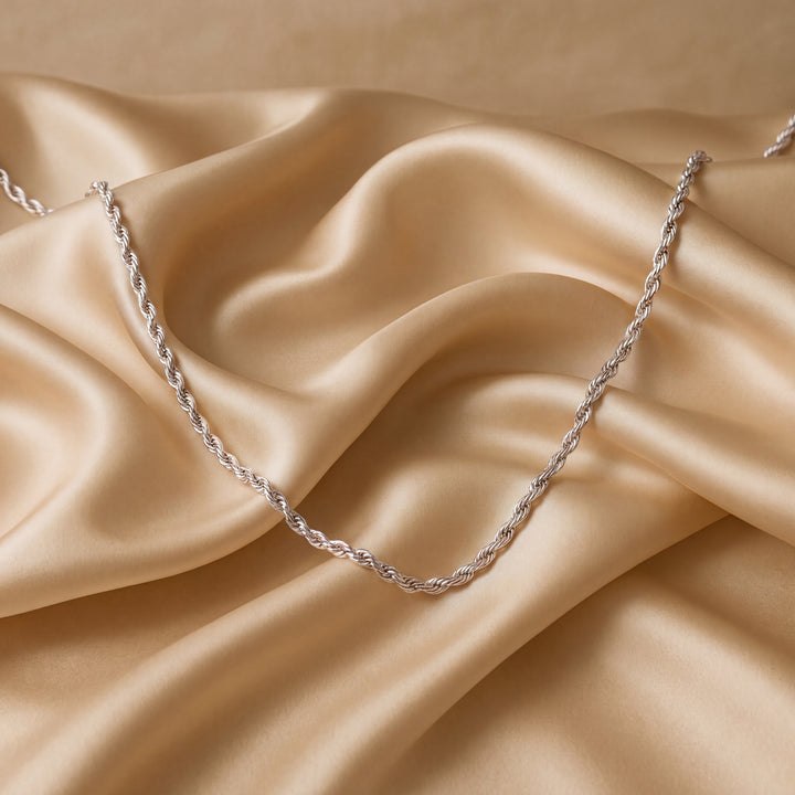 Estate Sterling Silver 1.95MM Rope Chain Necklace