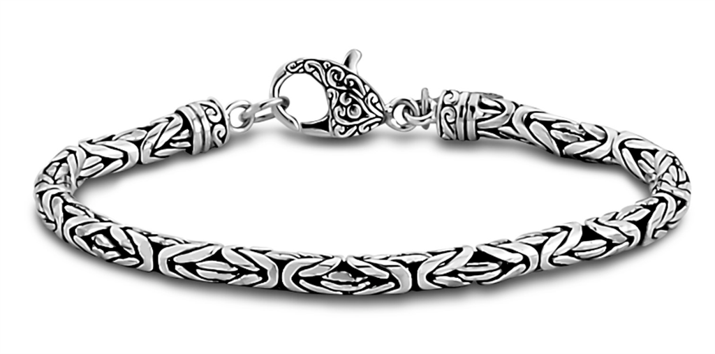 Sterling Silver Byzantine Chain Bracelet by Samuel B.