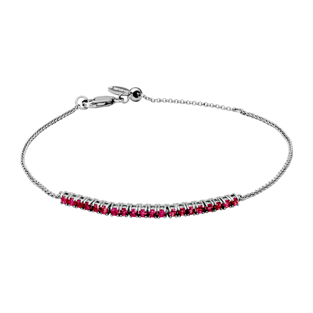 Sterling Silver Ruby Bolo Bracelet by Samuel B.