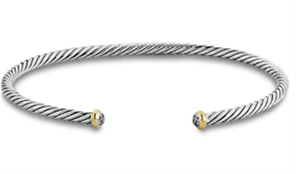 Sterling Silver & 18K Yellow Gold Dieng Diamond Cuff Bracelet by Samuel B.