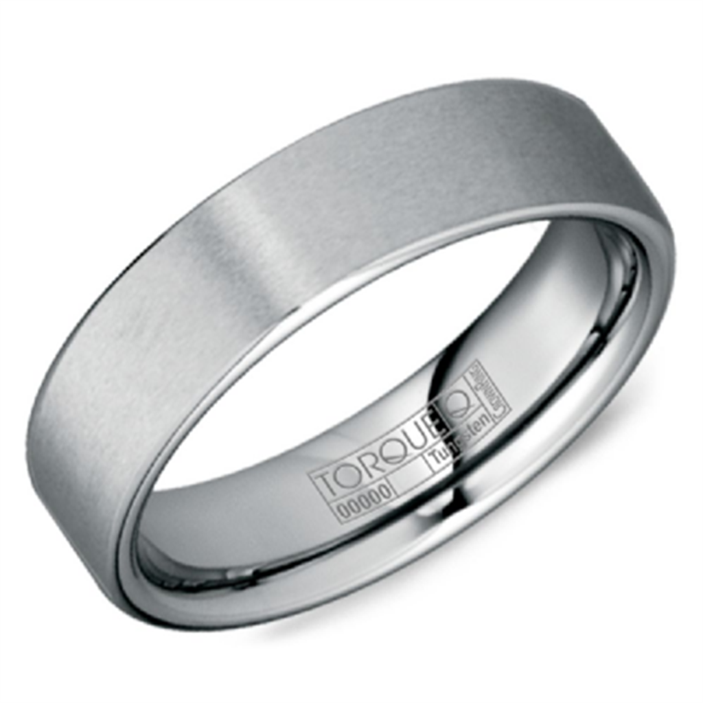 Tungsten Carbide Men's Wedding Band by Crown Ring