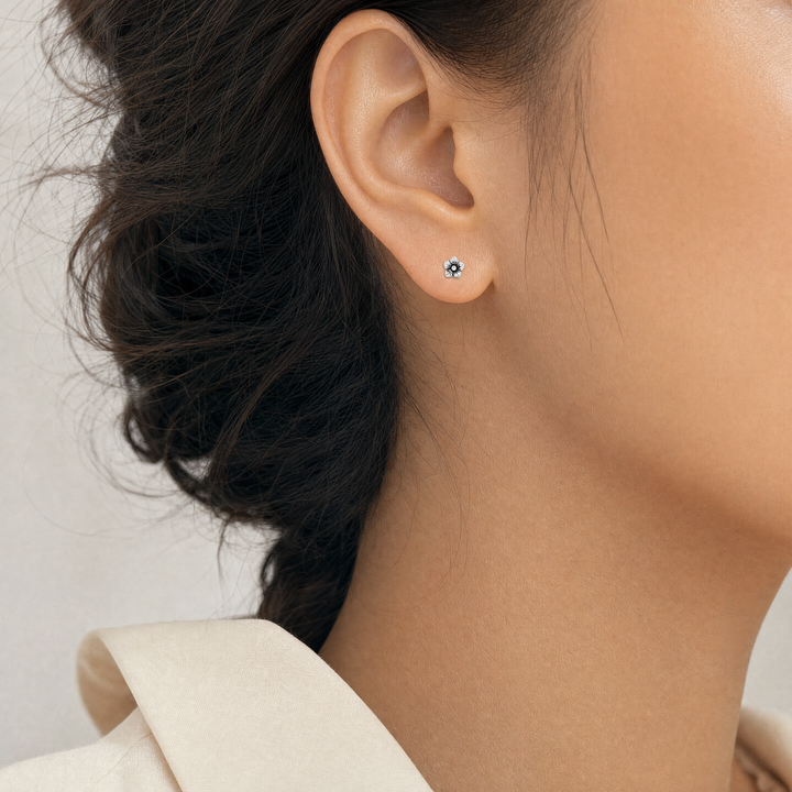 Sterling Silver Jasmine Flower Studs