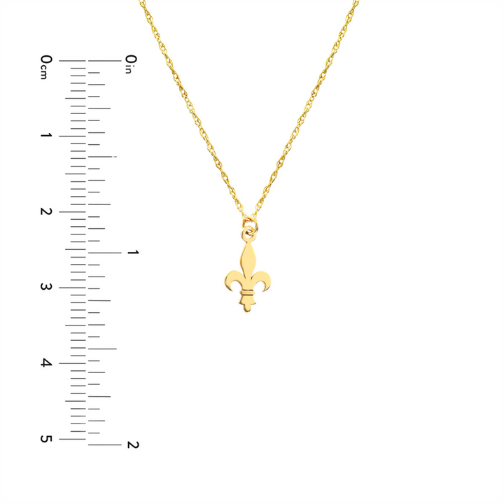 14K Yellow Gold Fleur De Lis Pendant Necklace by Midas Chain