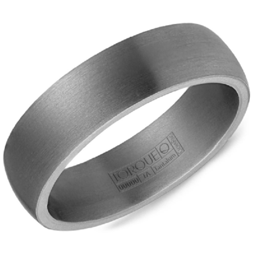 Grey Tantalum Men's Wedding Band by Crown Ring