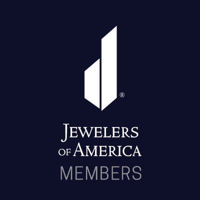 Logo of Jewelers of America on a dark blue background