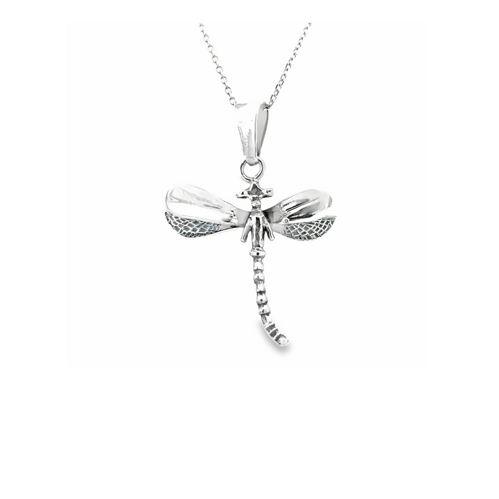 Estate Sterling Silver Dimensional Dragonfly Pendant