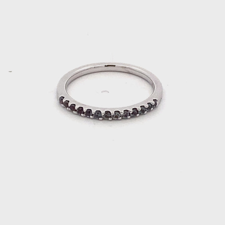14K White Gold 0.25CTW Round Alexandrite Fashion Band