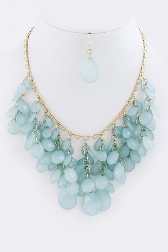 Blue bib necklace