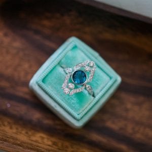 london blue topaz alternative engagement ring by little bird birdal