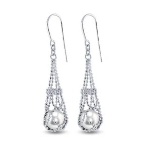 Lace Pearl Earrings in Sterling Silver by Imperial