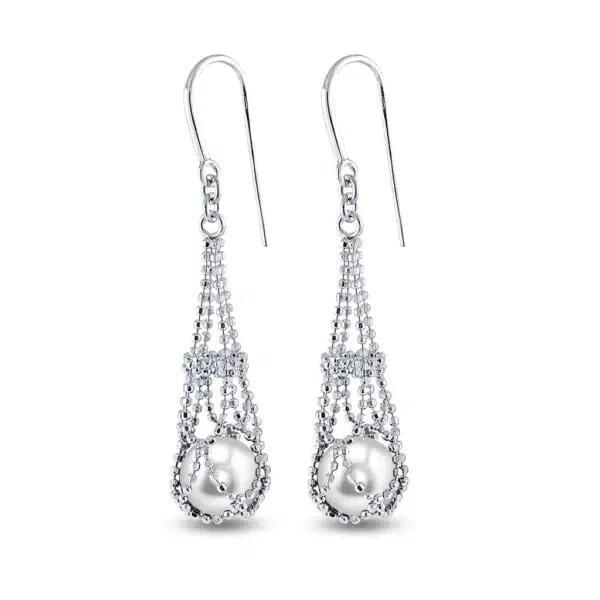 Lace Pearl Earrings in Sterling Silver by Imperial