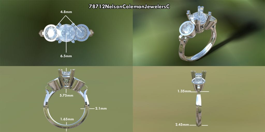 Rebecca's custom designed ring CAD photo