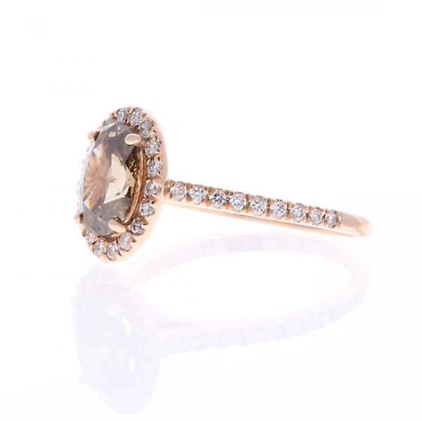 Brown Oval Diamond Engagement Ring