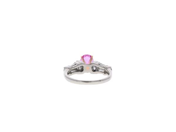 Pink Sapphire Engagement Ring Showcase Back View