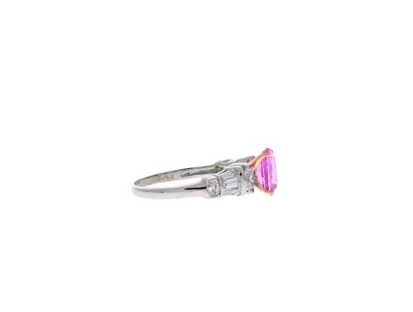 Pink Sapphire Engagement Ring Showcase Side View