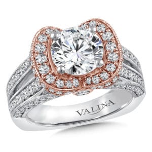 White and Rose Gold Diamond Mounting by Valina