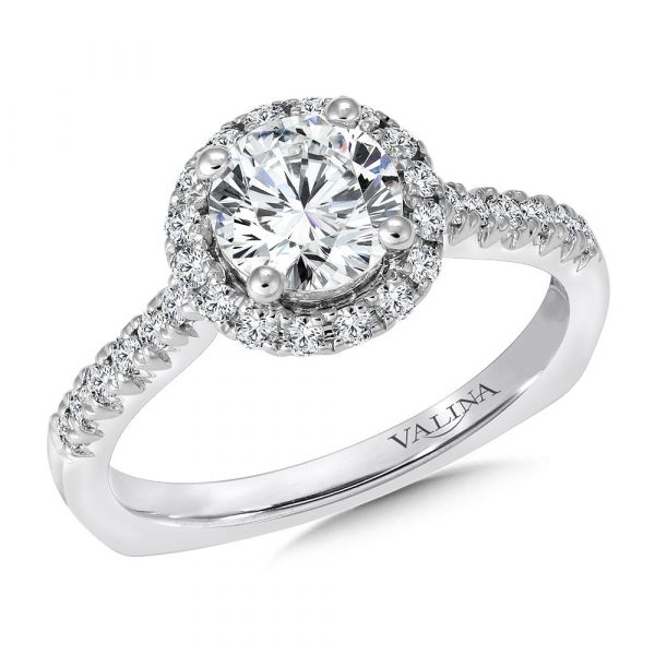 Round Halo Engagement Ring Setting by Valina