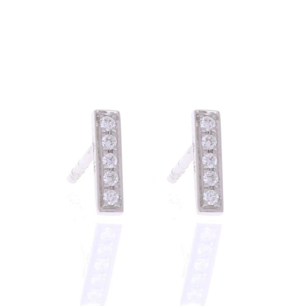 white gold diamond bar earrings