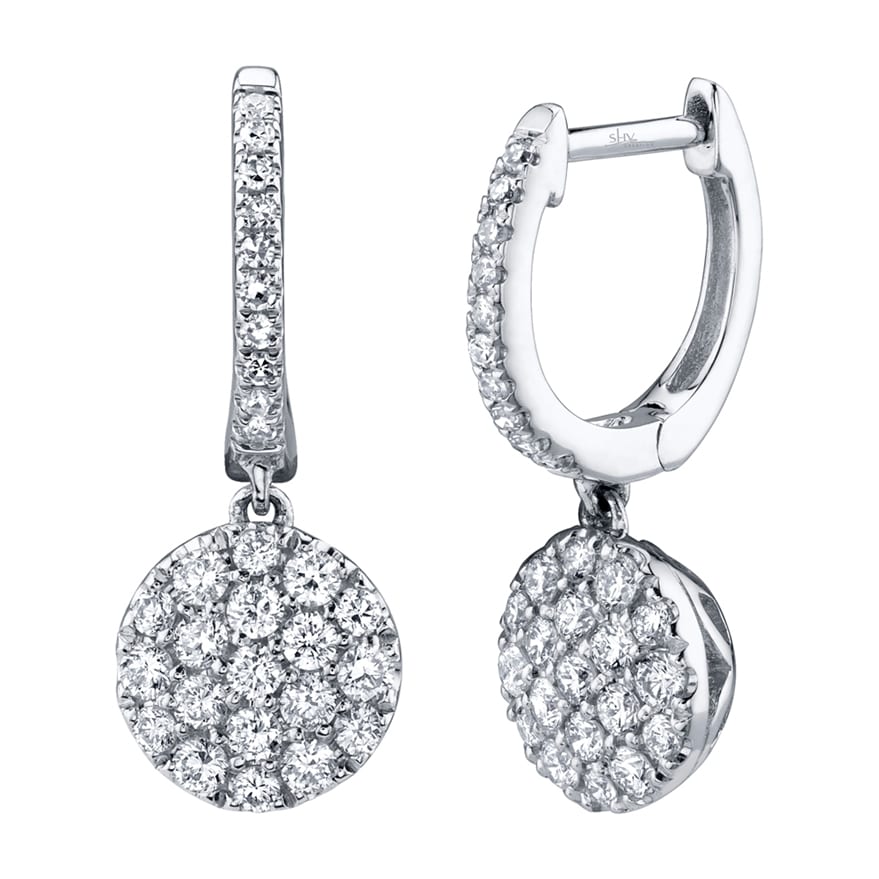 Cluster Dangle Earrings in White Gold - Nelson Coleman Jewelers
