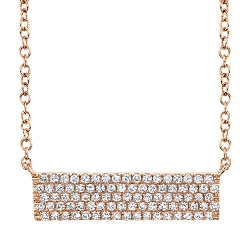 Diamond Pave Bar Necklace by Shy Creation